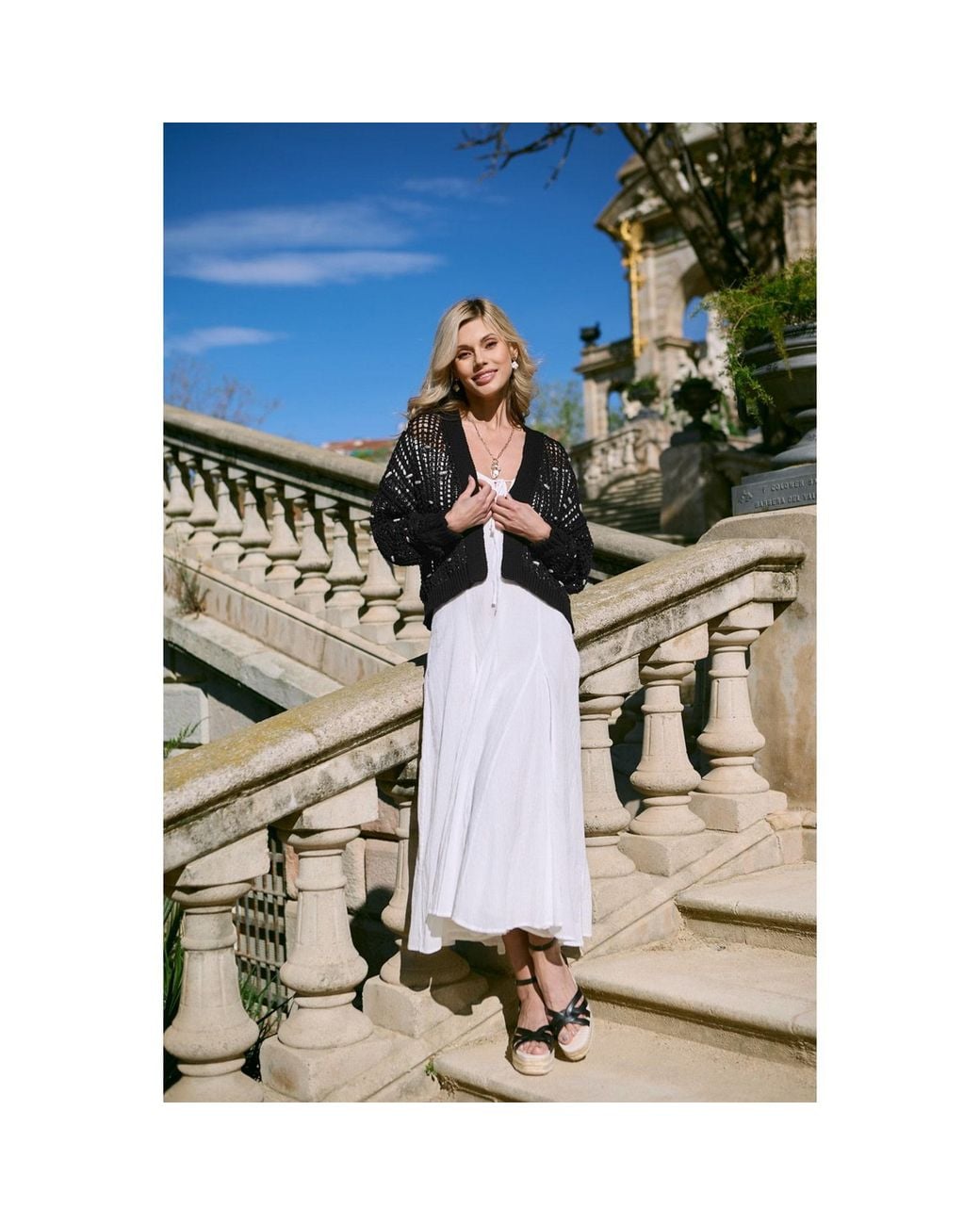 Saachi Black Coastal Shell Sequin Cardigan