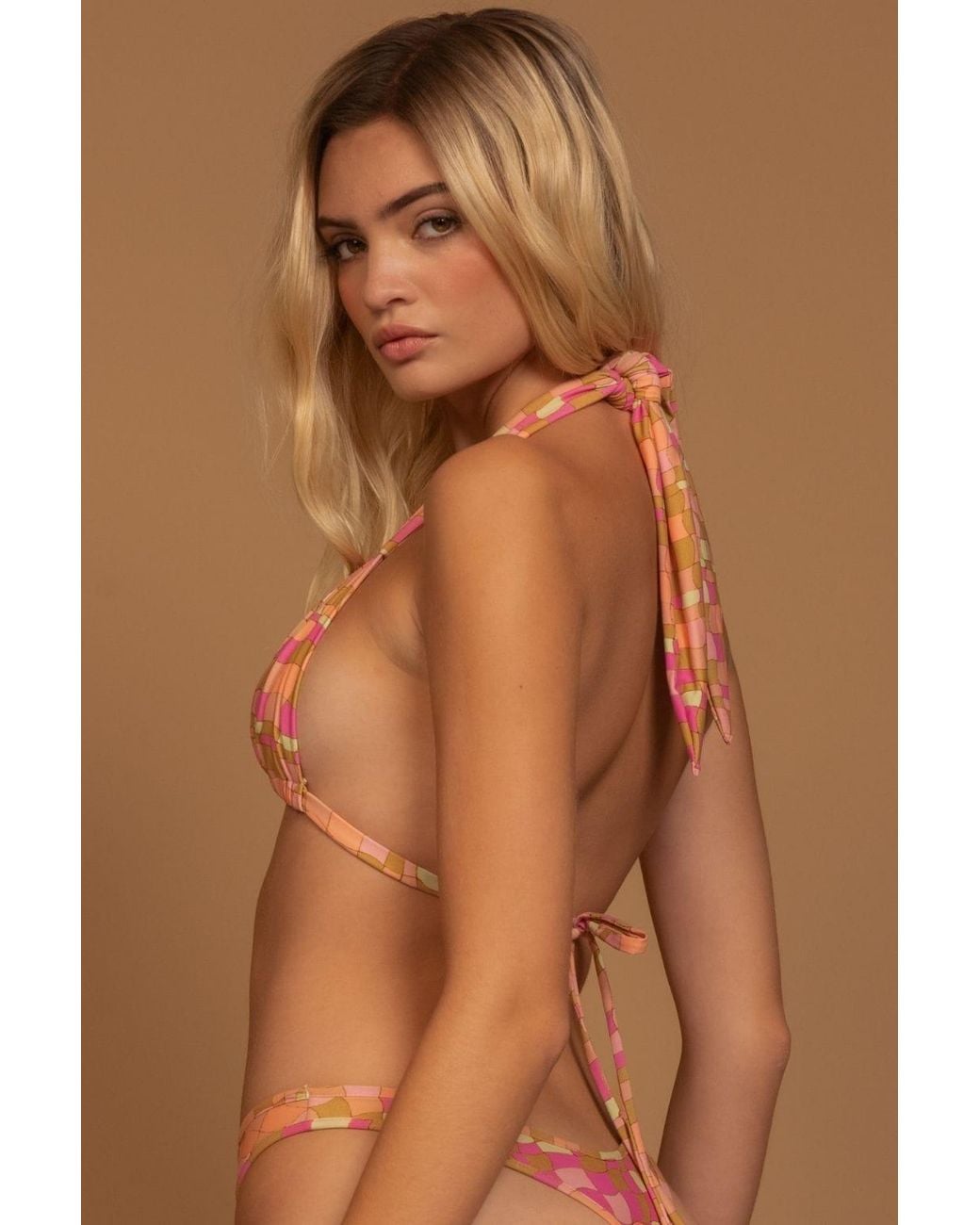 Montce Pink Ibiza Geo Niki Bikini Top