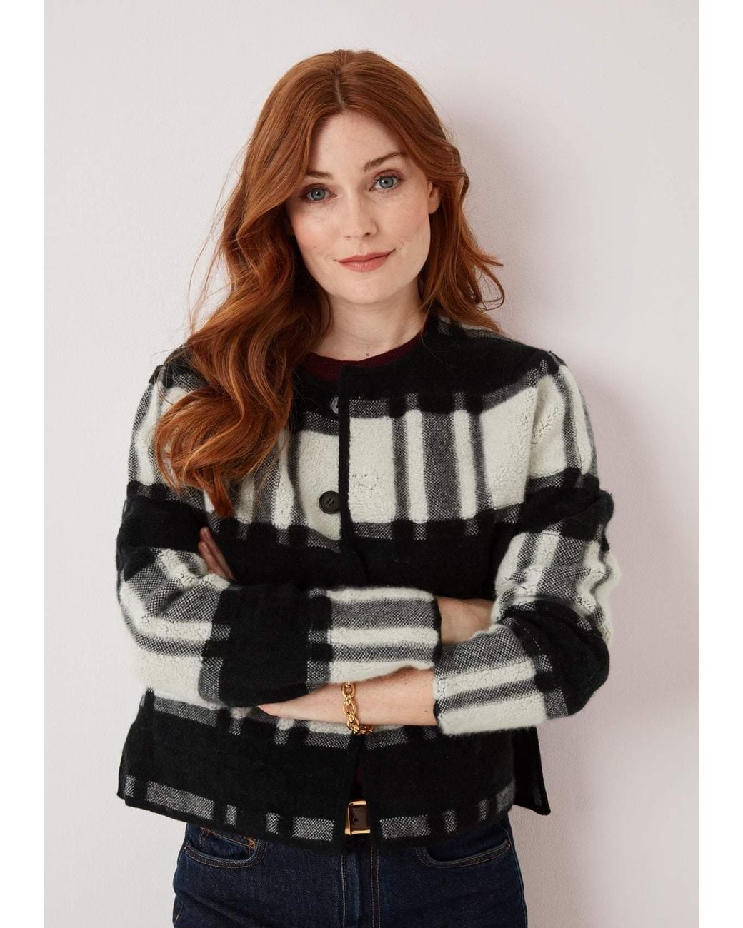 Loop Cashmere Black Reversible Check Jacket