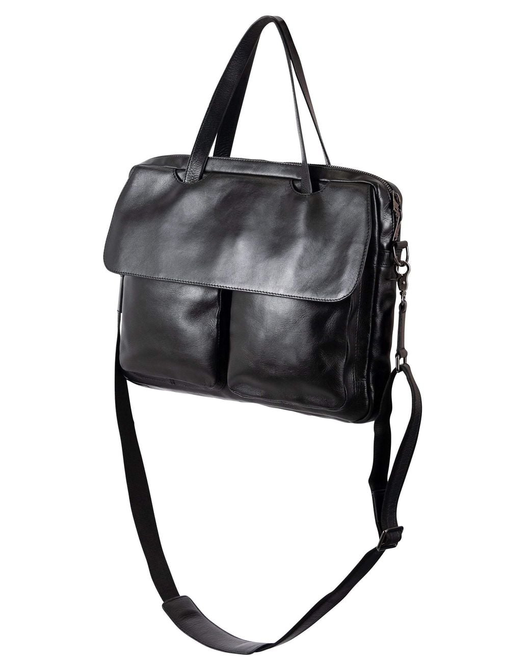 Mauritius Black Leather Laptop Bag Briefcase & Travel Bag Taylor for men