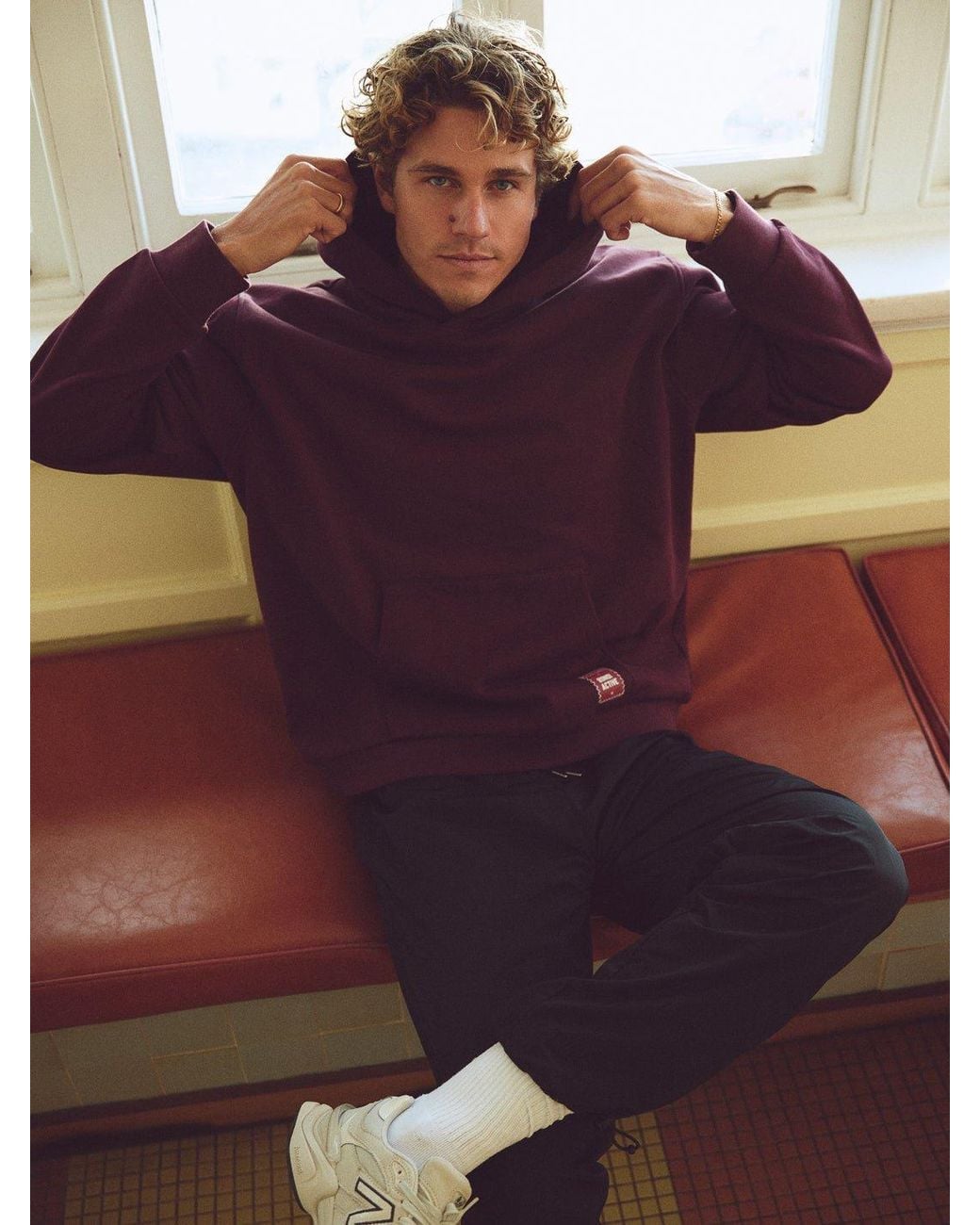 Bondi Active Red Forma Varsity Hoodie for men