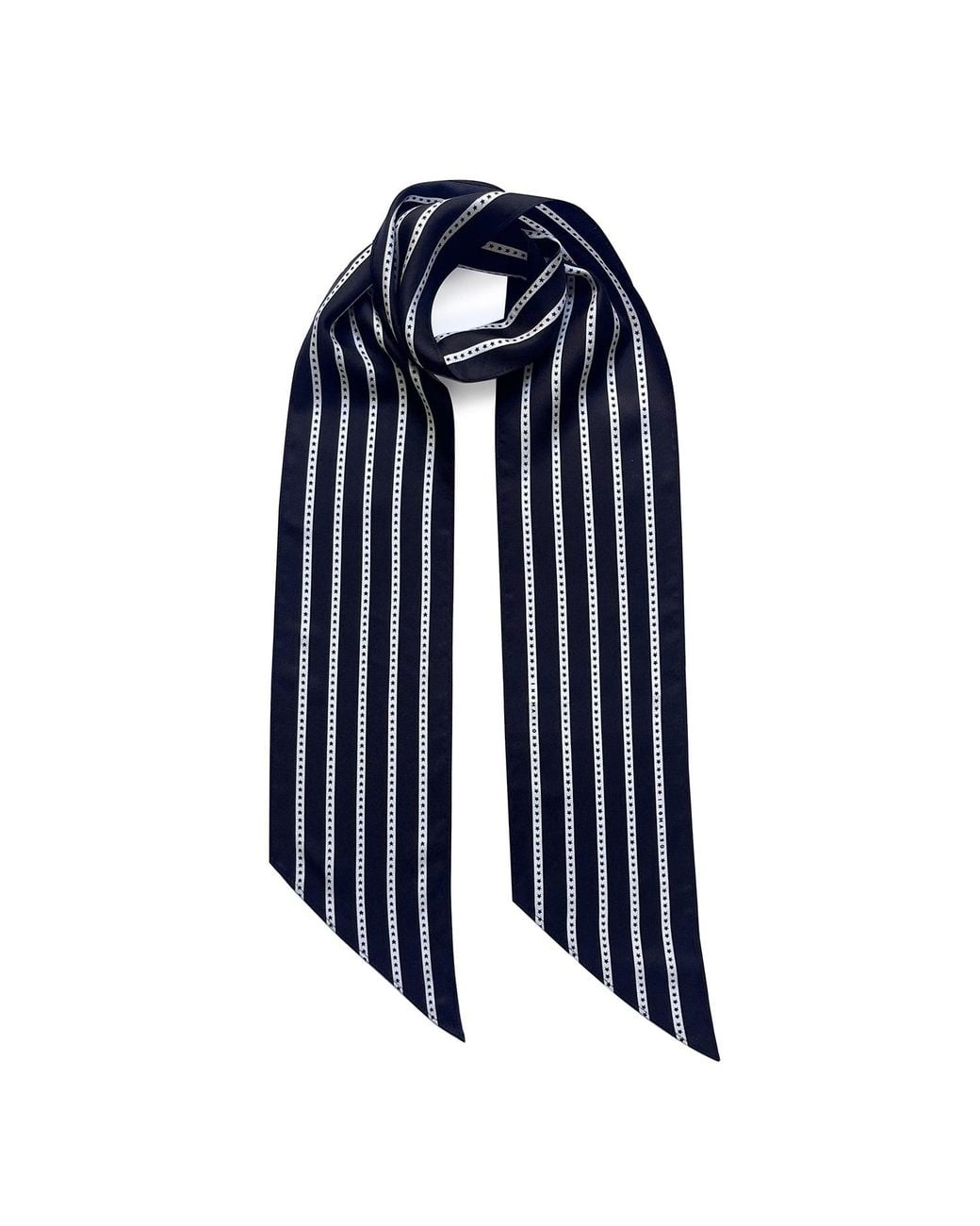 INGMARSON Blue Star Striped Silk Neck Scarf
