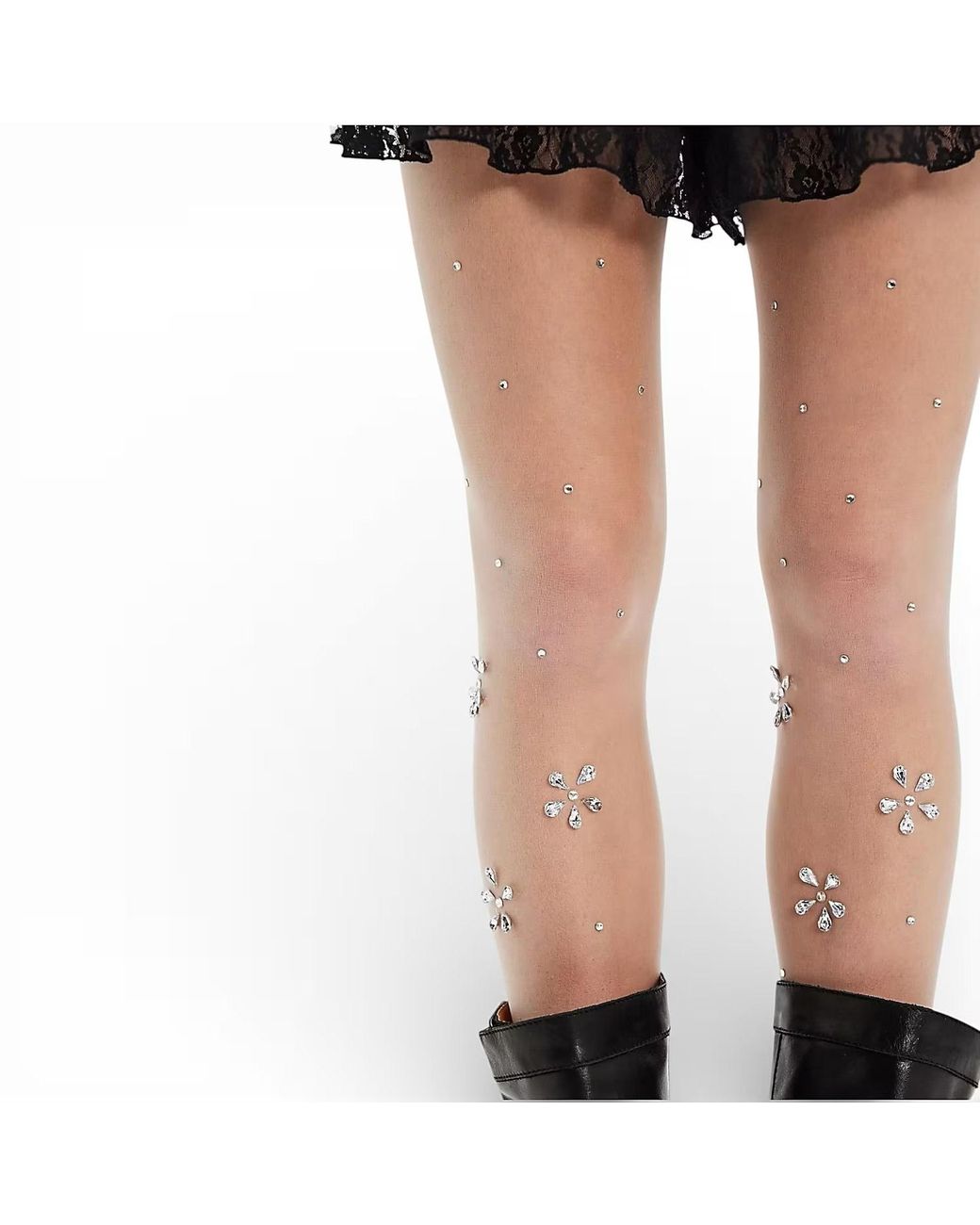 HIGH HEEL JUNGLE by KATHRYN EISMAN Natural Neutrals Glace Fleur Tights