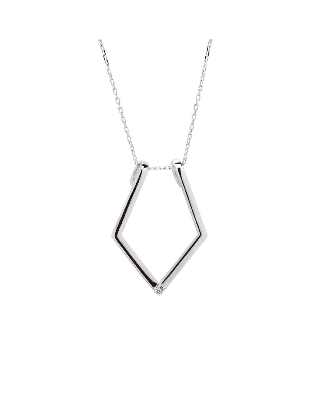 Spero London Metallic Fine Diamond Rhombus Ring Holder Necklace