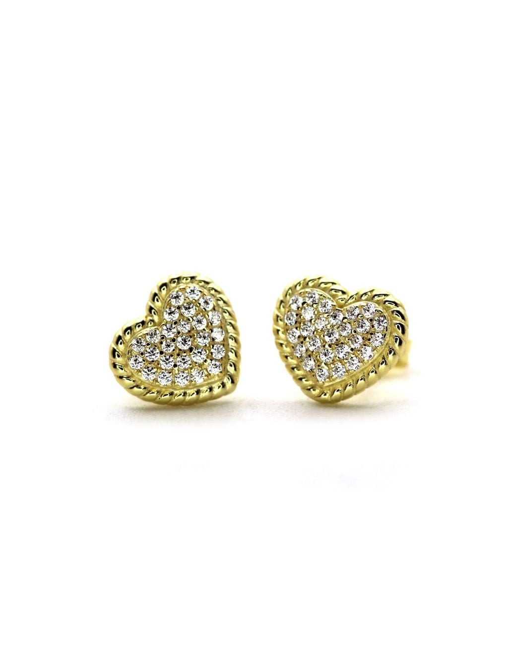 VicStoneNYC Fine Jewelry Metallic Luxury Heart Stud Earrings – Luxury, Sparkle, And Love
