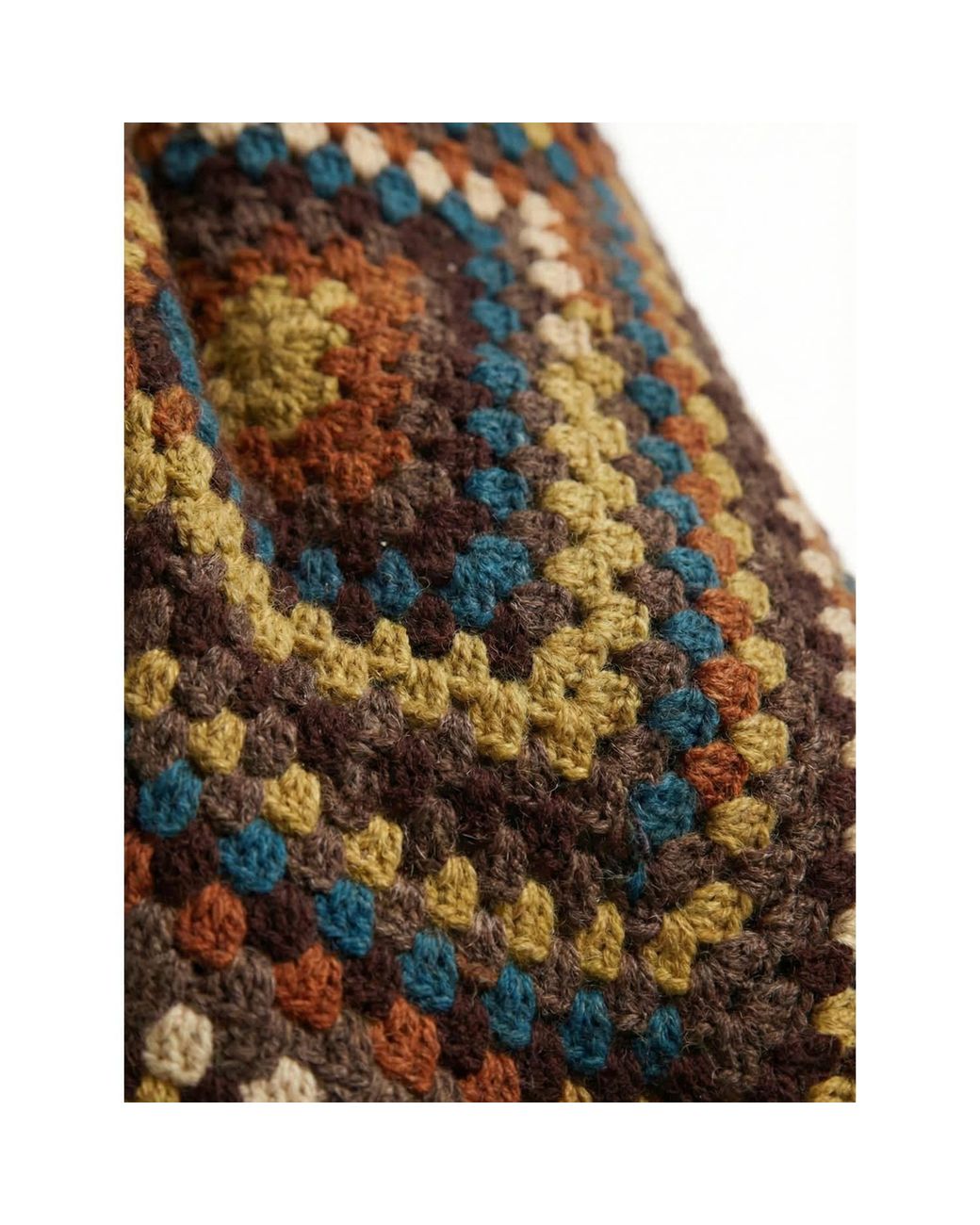 Ana Chic Brown Earth Granny Square Handmade Crochet Jumper