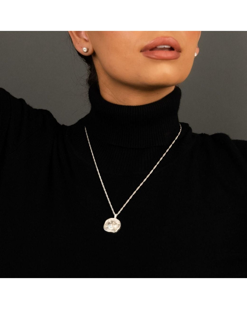 Frenvyrn Metallic Lars Reversible Cat Coin Necklace, Sterling for men