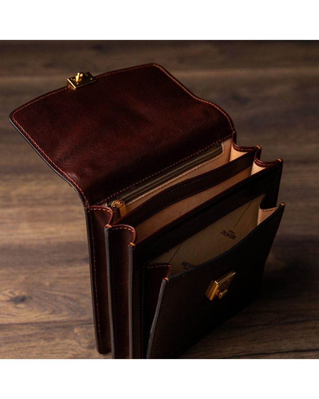 Time Resistance Purple Small Leather Briefcase for men