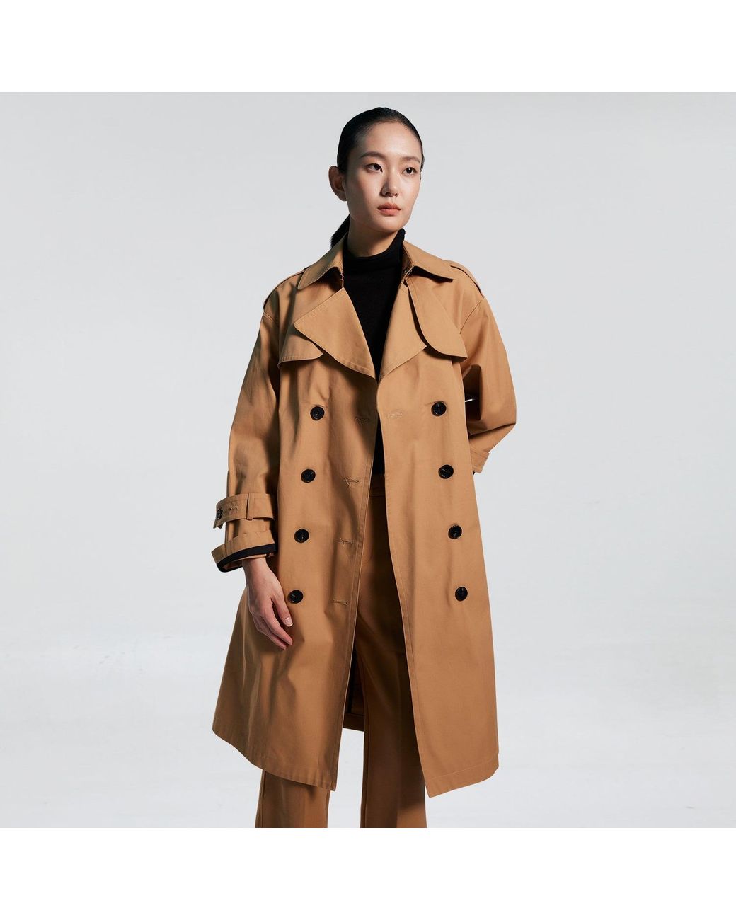 Smart and Joy Natural Trench With Contrasting Belt