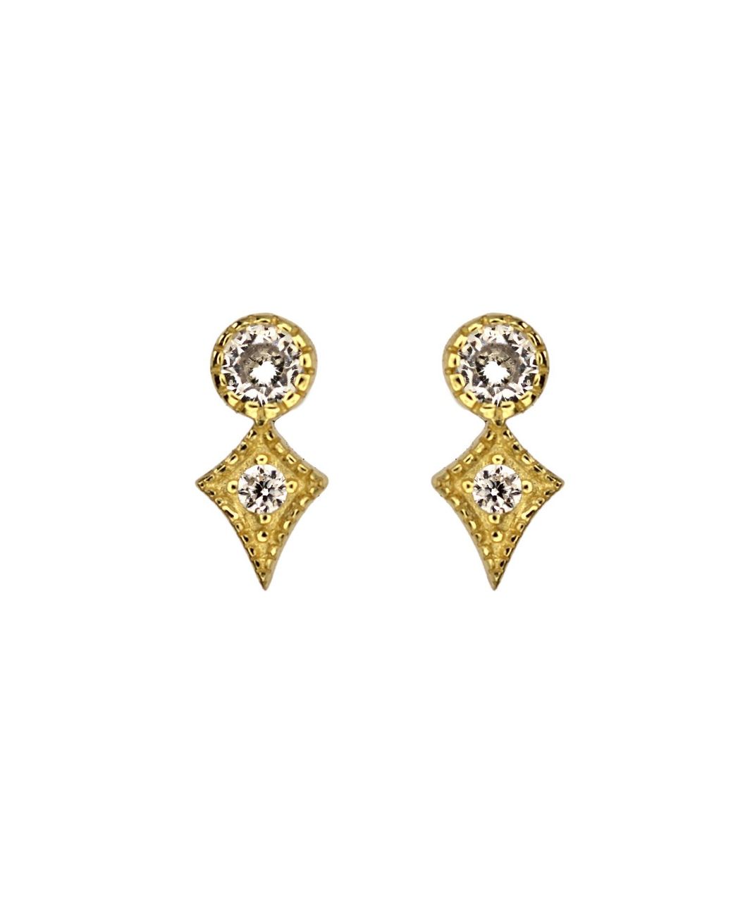 VicStoneNYC Fine Jewelry Metallic Antique Stud Earrings
