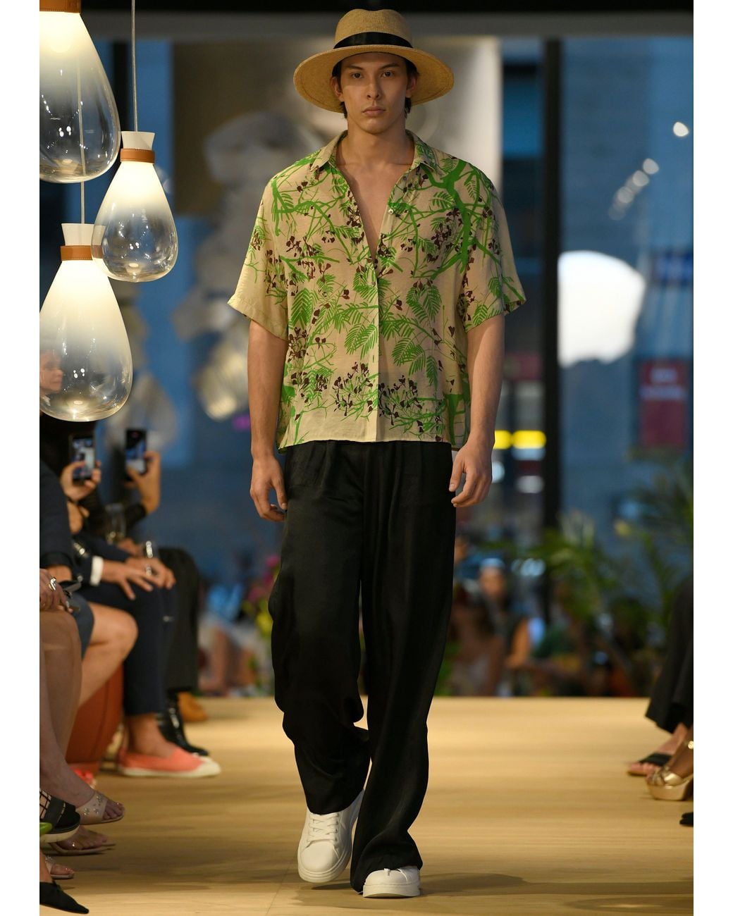 Lost Pattern Black Beach Blossom Wide-Leg Pants