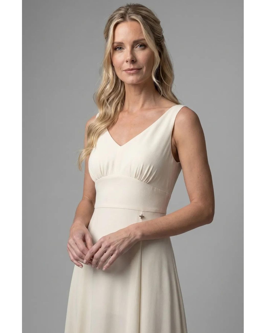 Luna Fashion House White Ivory Maxi Dress, Rebeka