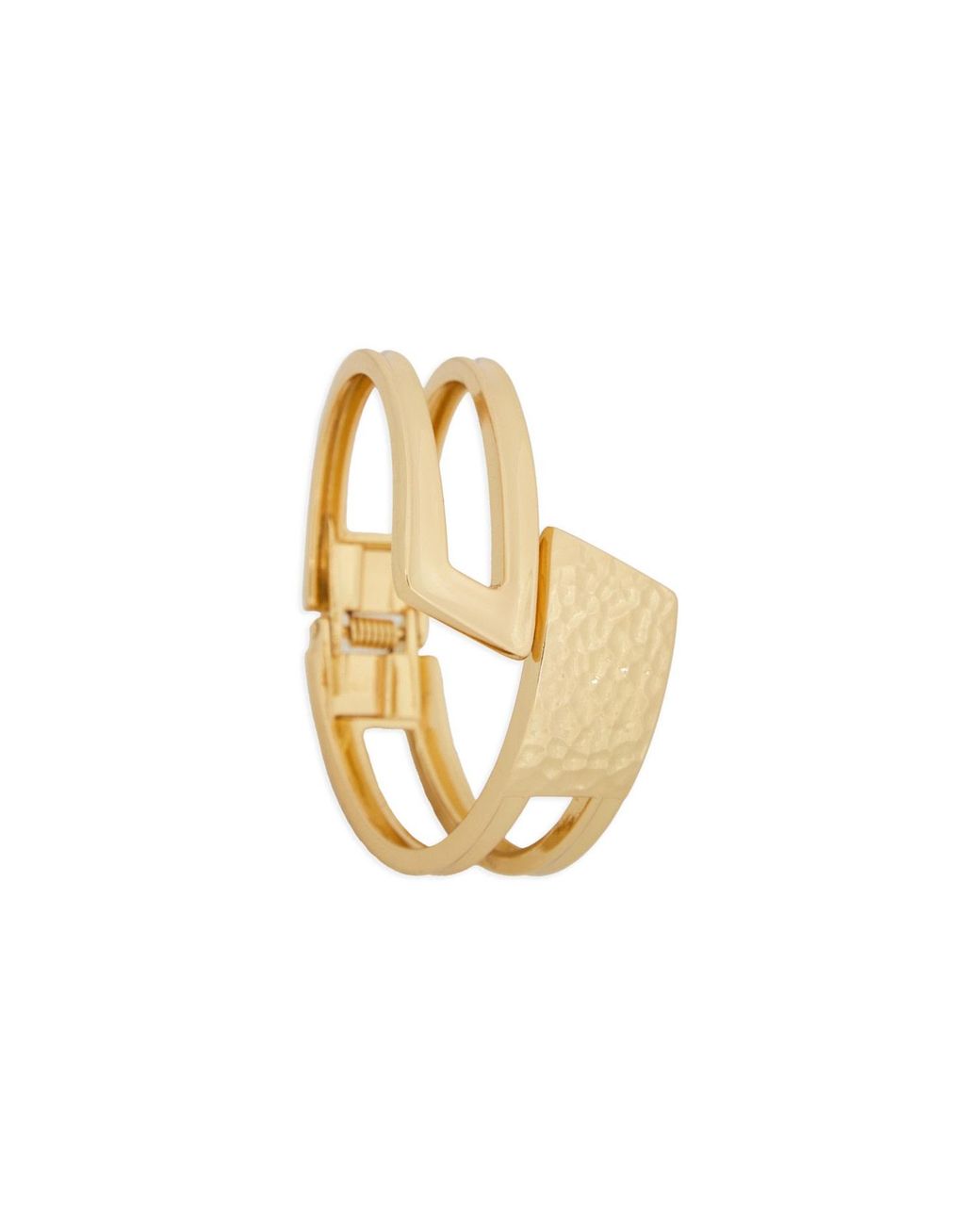 Saachi Metallic Hammered Overlap Cuff Bracelet