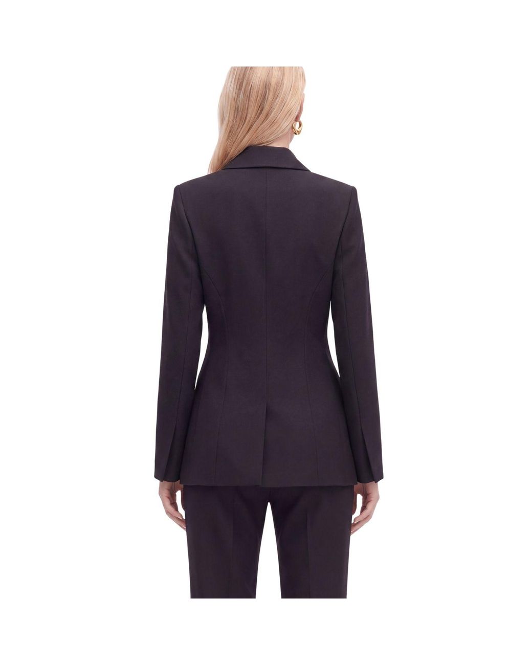 Nocturne Black Padded Shoulder Double Breasted Jacket