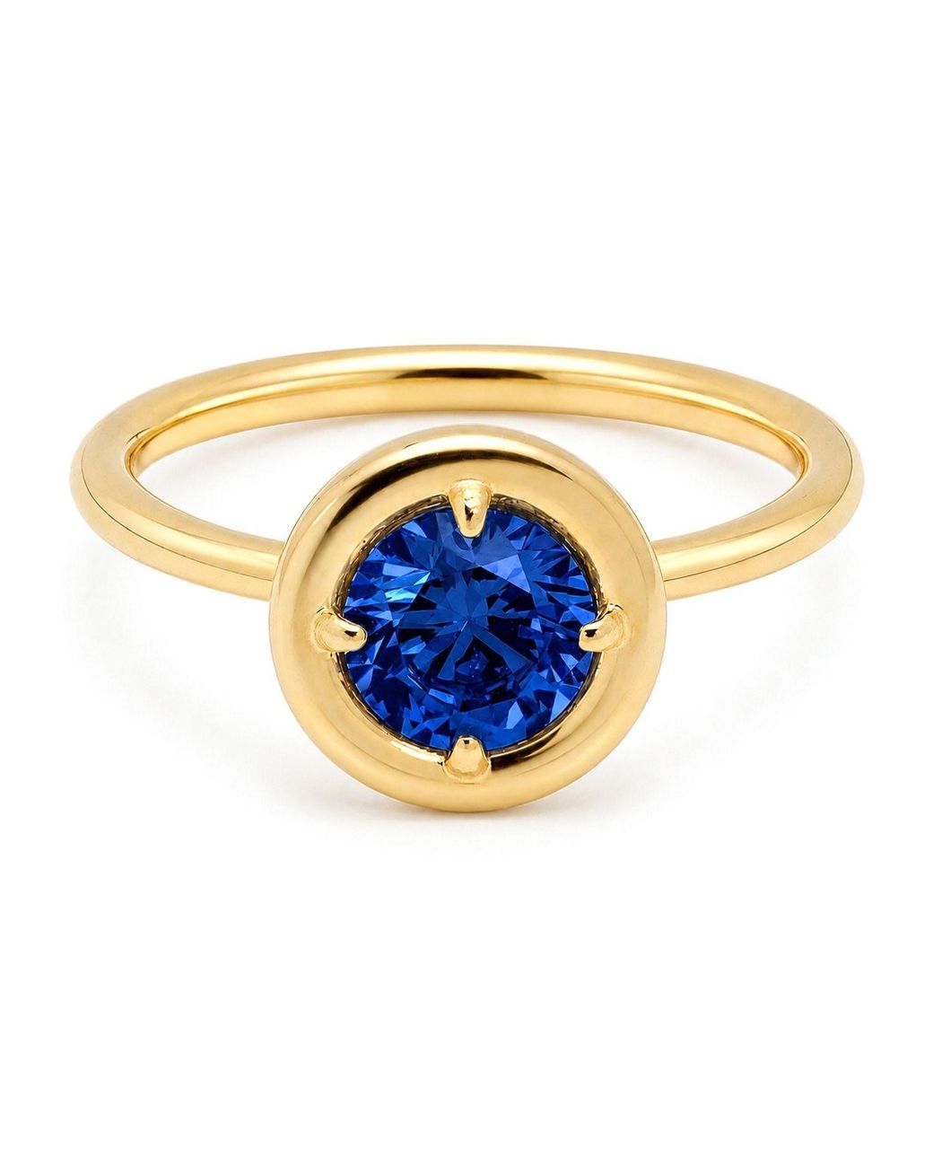 Belinda Jewelz Blue Sapphire Round Solitaire Chunky Ring