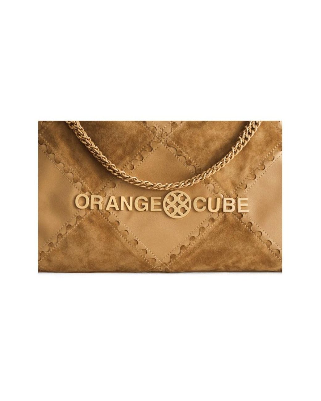 Orange Cube Metallic Metropolitan Crossbody Bag