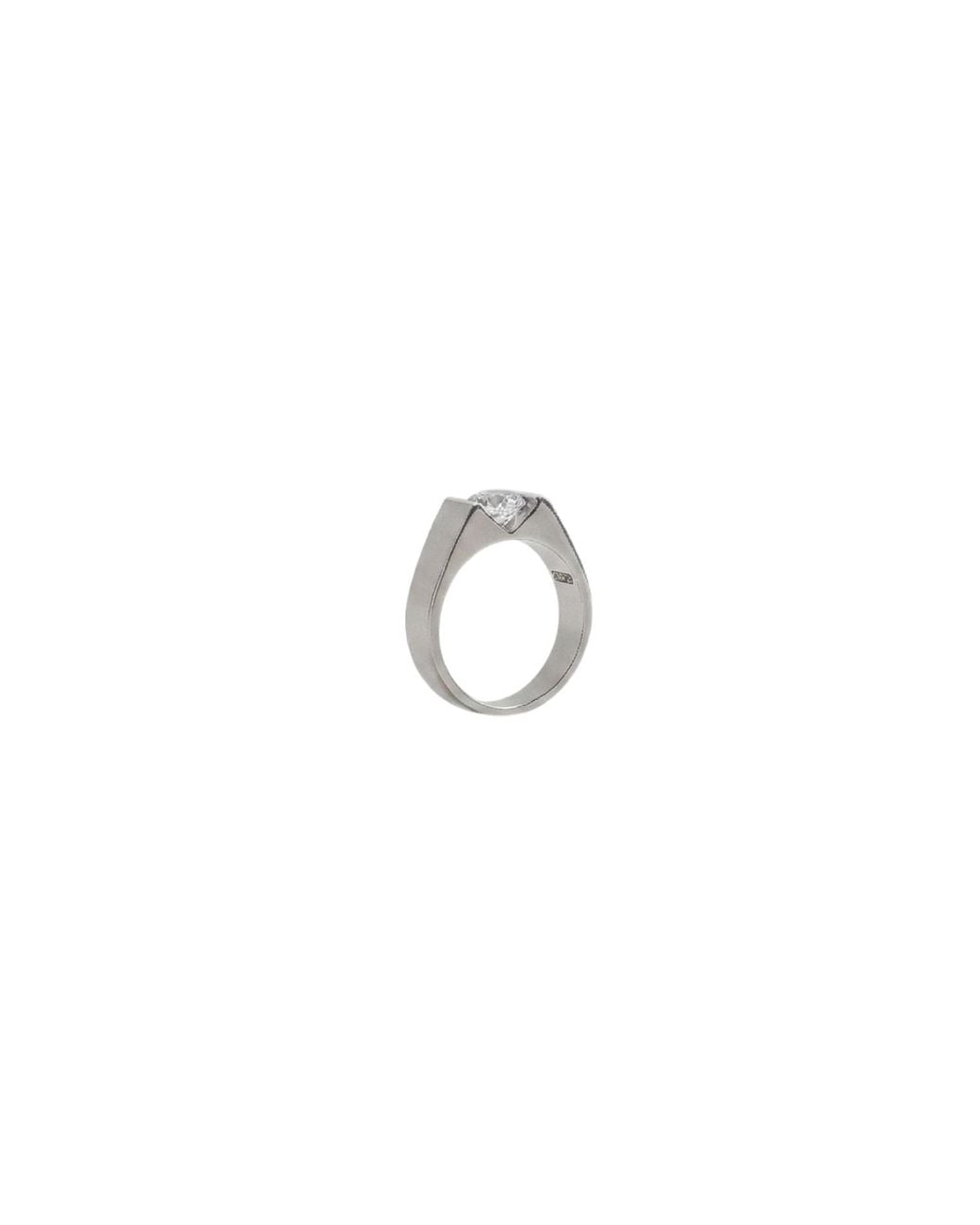 Gutta Design Metallic Valley Ring Rhodium Plated