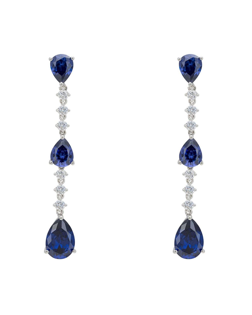 Latelita London Blue Elizabeth Drop Earrings Tanzanite