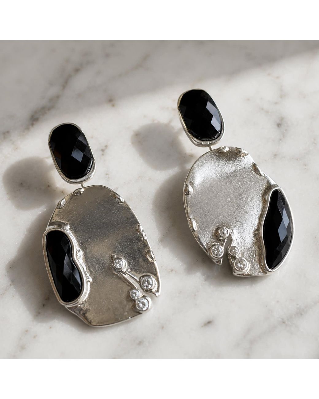 Rare Matters Jewelry White Cascade Onyx Gemstone Earring