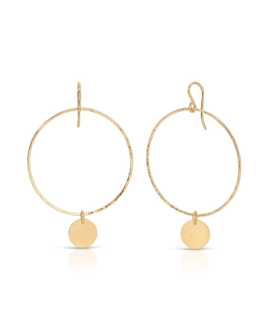 Heather Hawkins Jewelry Metallic Large Hammered Hoop Disc Earrings