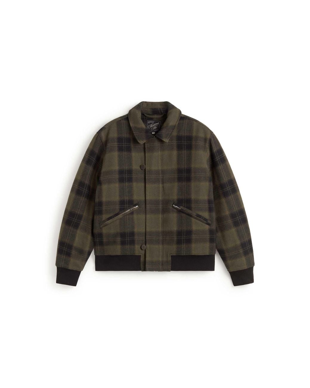 Thinking Mu Green Amir Checkered Wool Jacket for men