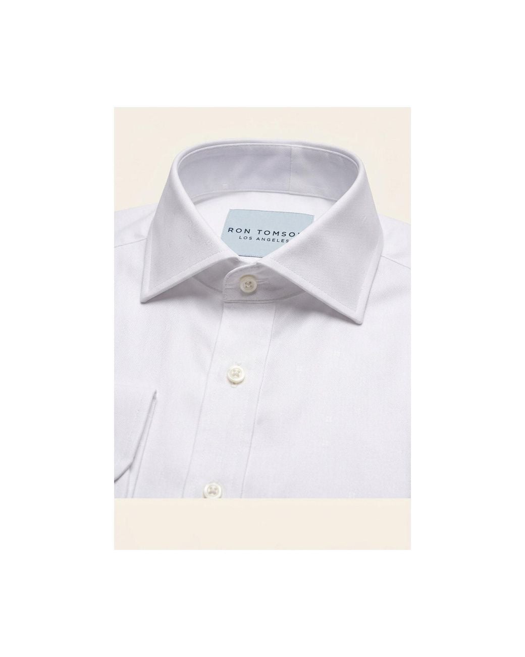 Ron Tomson Blue Pure Cotton Spread Collar Fitted Dress Shirt for men