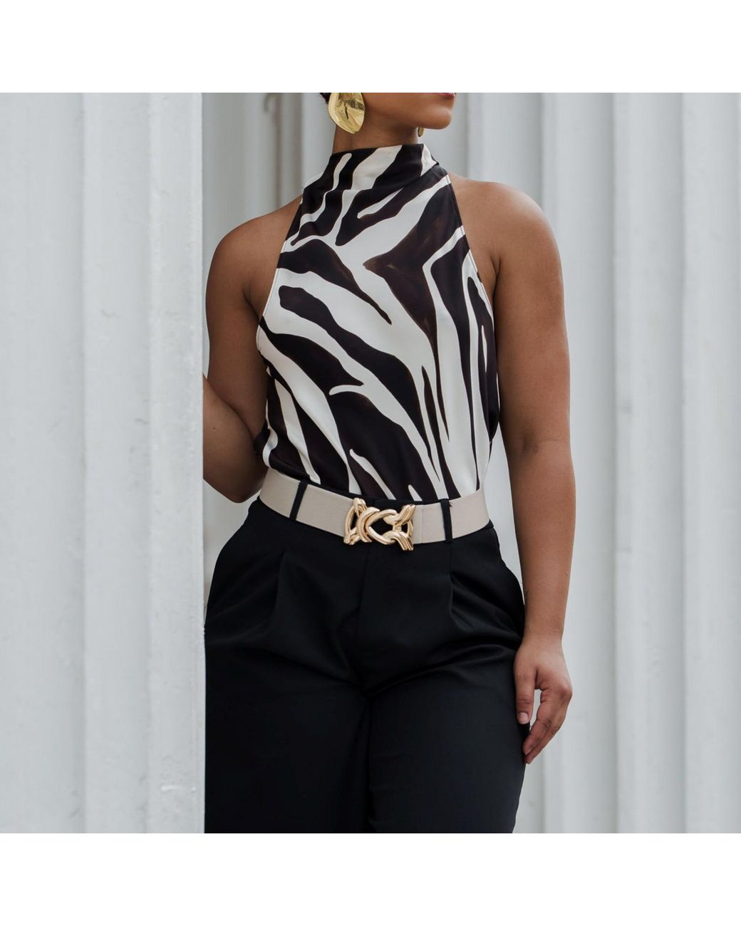 BeltBe Natural Stretch Belt With Metal Knot Buckle
