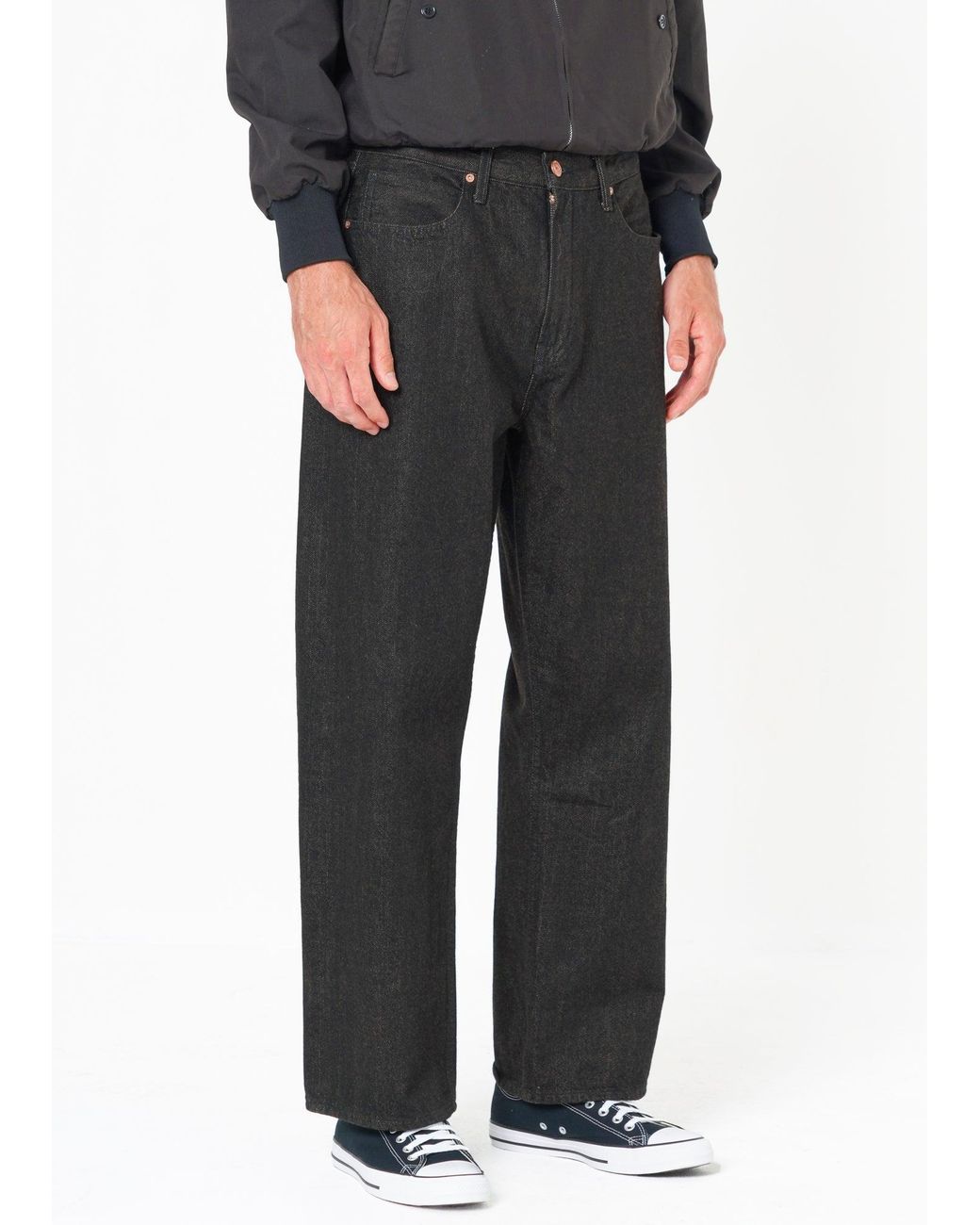 NOEND Gray Noend Straight Selvedge Jeans for men
