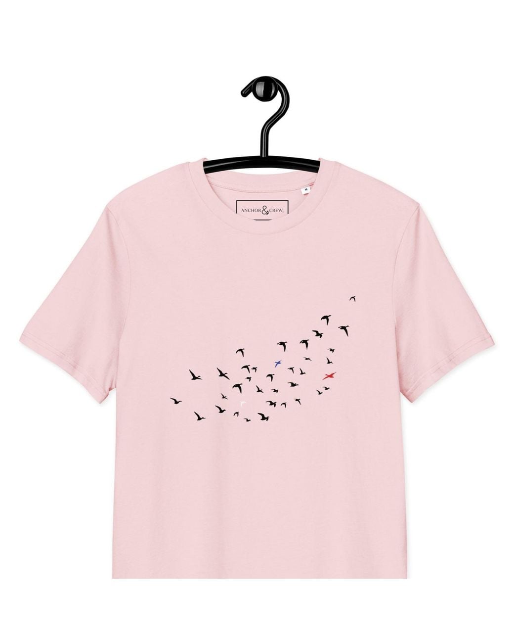 Anchor and Crew Pink Cotton Birds Where's William Going? Organic Cotton T-Shirt