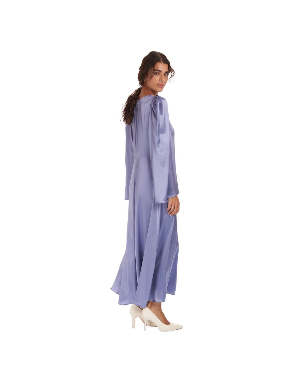 Sofia Tsereteli Blue Silk Flare Dress