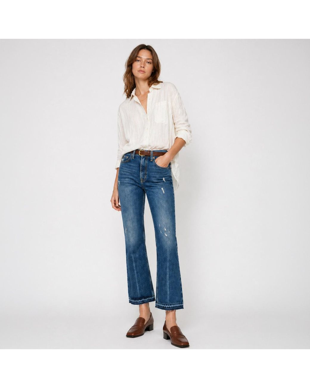 NOEND Blue Farrah Kick Flare Jeans