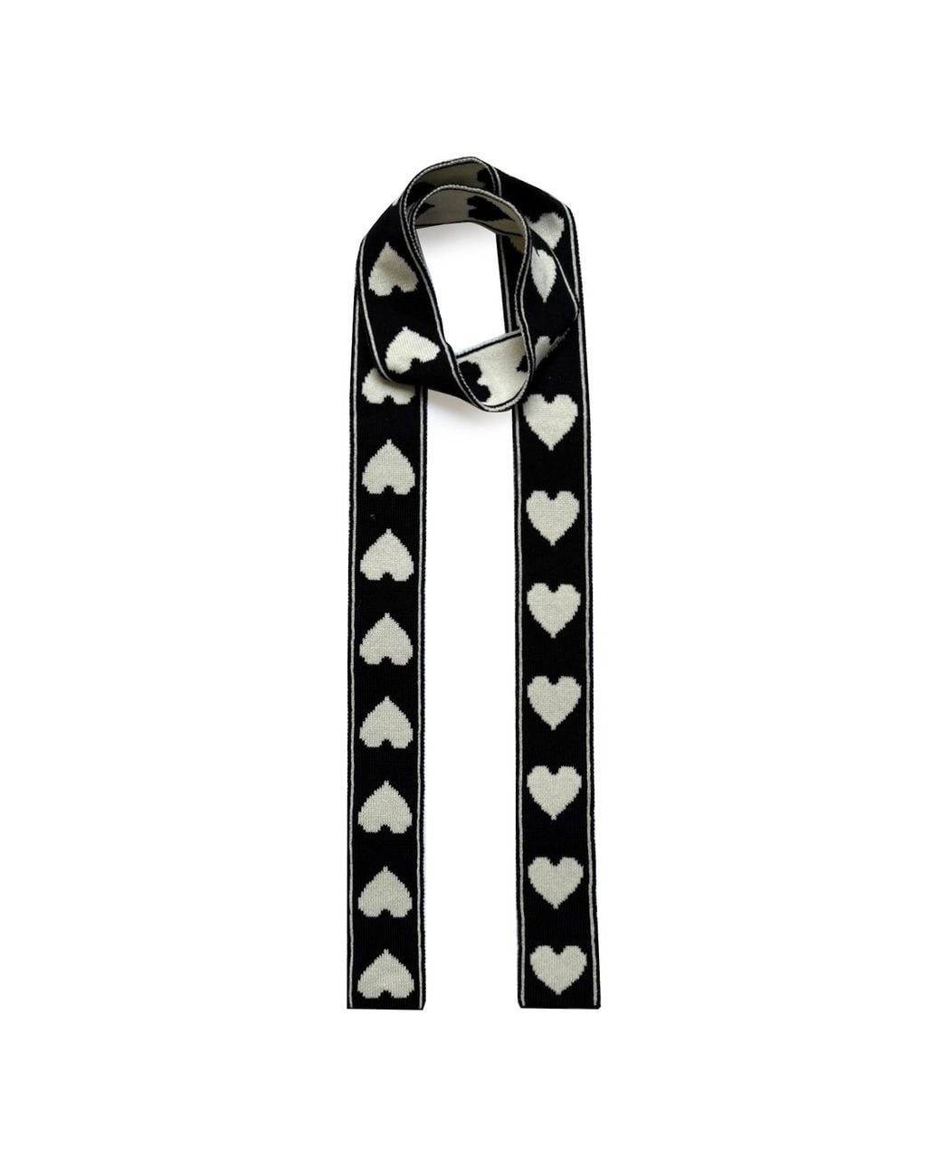 INGMARSON Black Heart Wool & Cashmere Thin Scarf