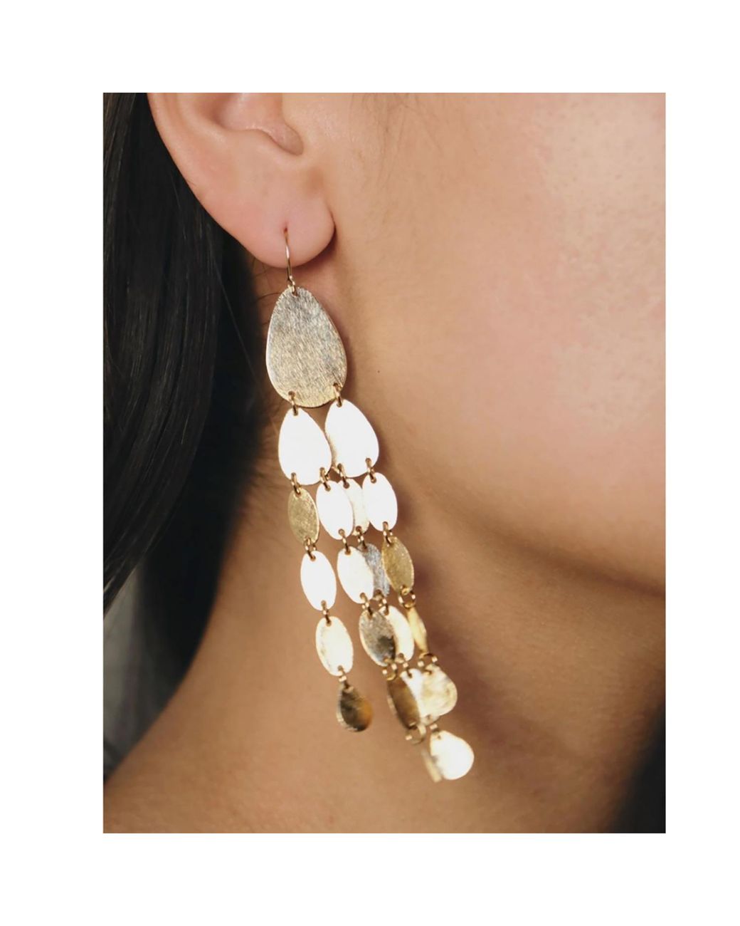 Marcia Moran Metallic Arlene Narrow Chandelier Earrings