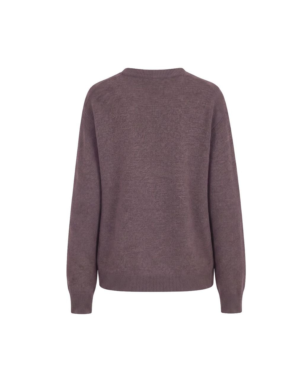 tirillm Brown Cindy Merino Wool Basic Pullover- Dark Mull Melange