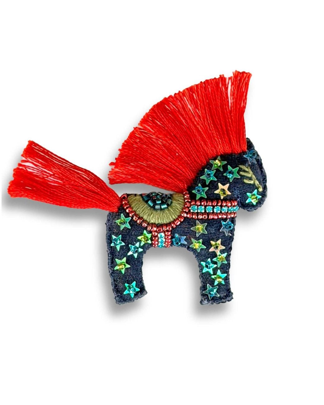 VETKA Red Handmade Horse Brooch- Aurora