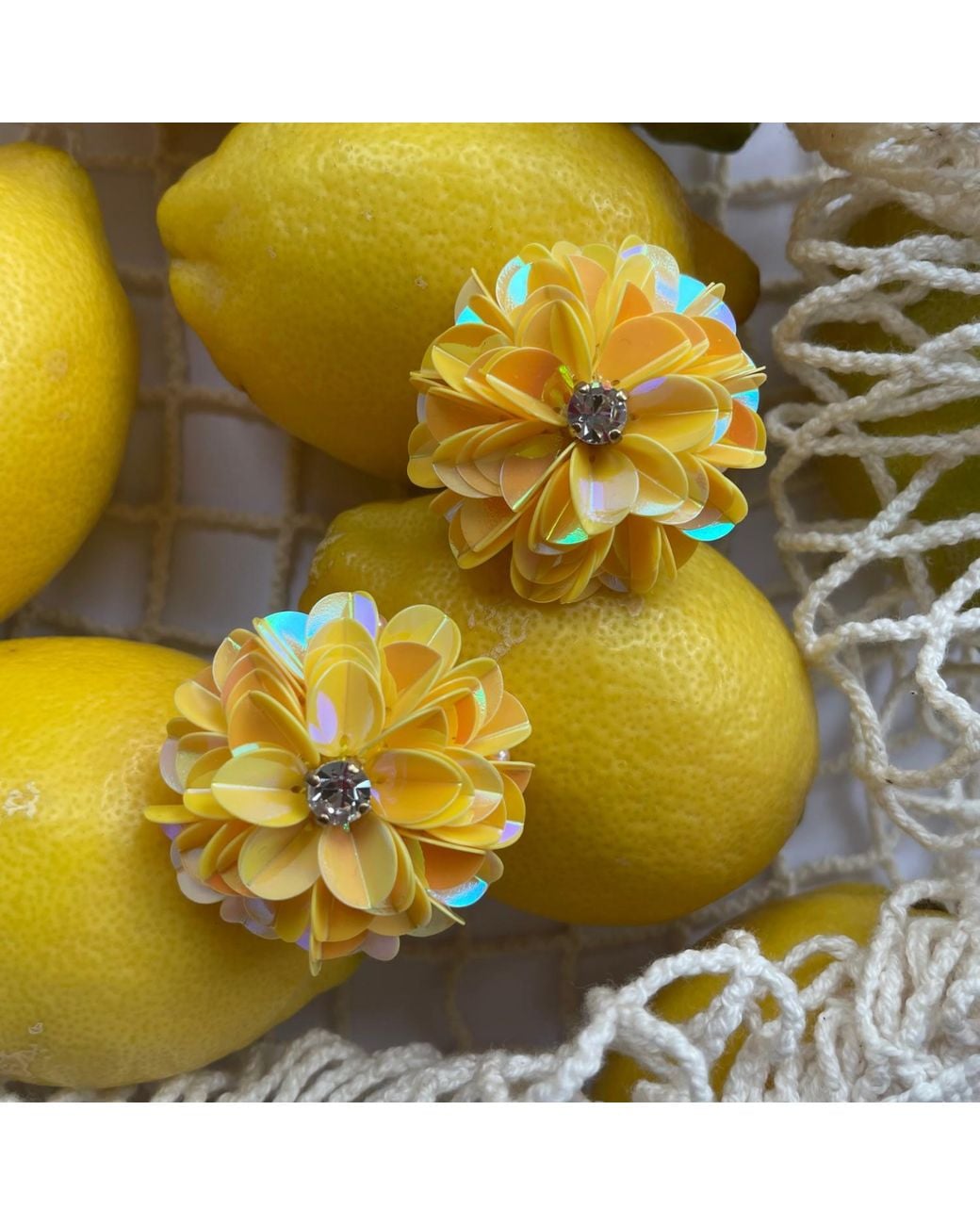 PINAR OZEVLAT Yellow Blossom Studs