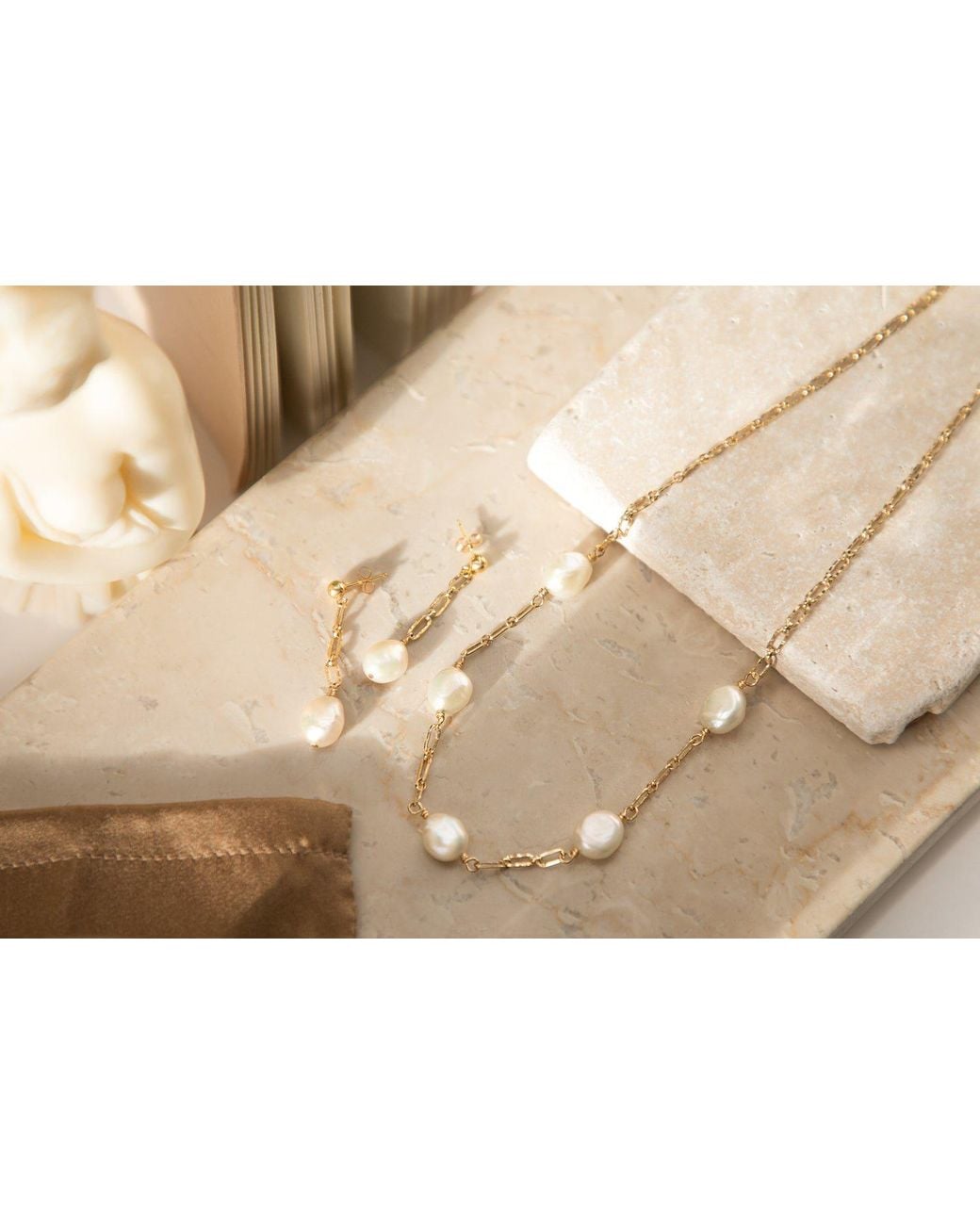 Katy Faye Metallic Lana Pearl Earrings