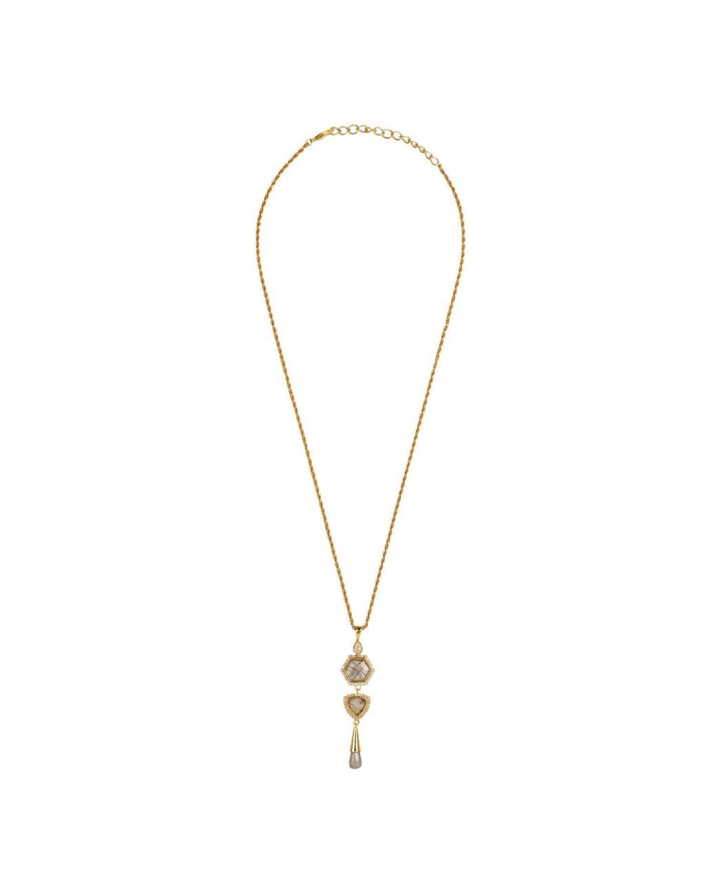 Lila Rasa Metallic Labradorite & Cubic Zirconia Necklace