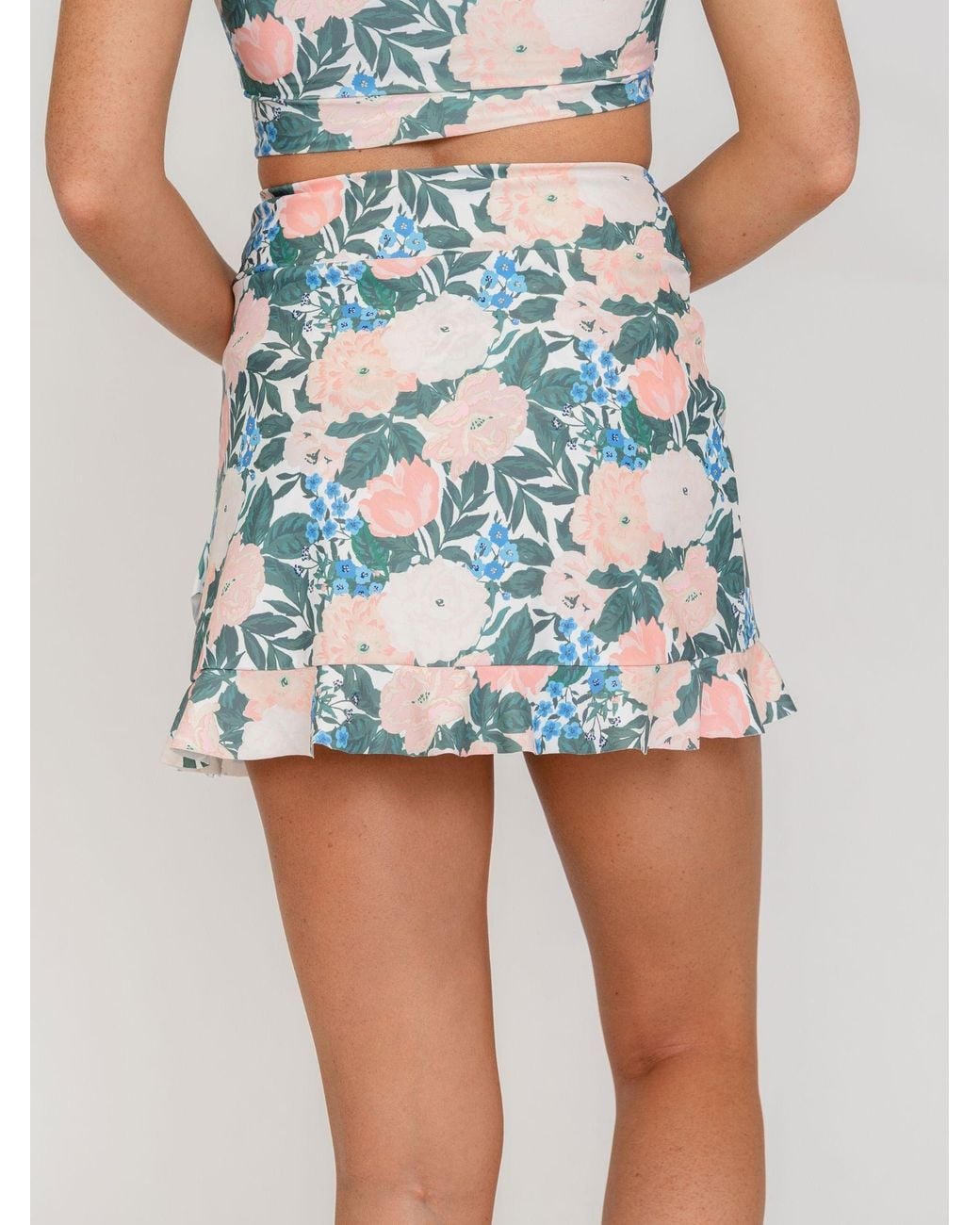 Lime Ricki Swimwear Green Bouquet Ruffle Skirt