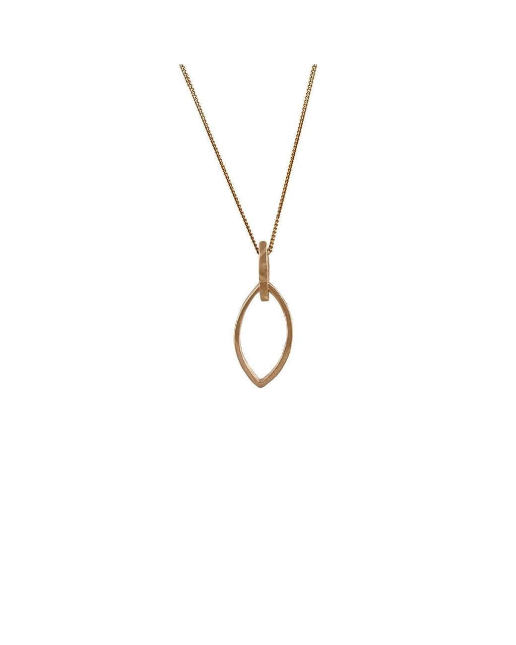 Edge Only Metallic Marquise Slice Pendant Solid 14Ct