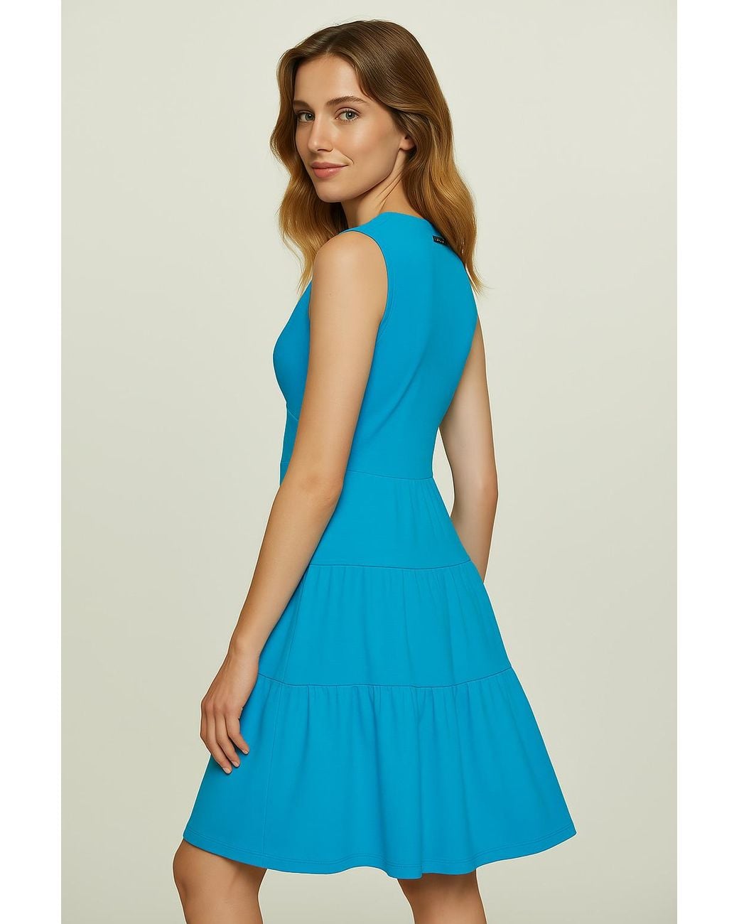 Conquista Blue Sleeveless Cotton Jersey Dress