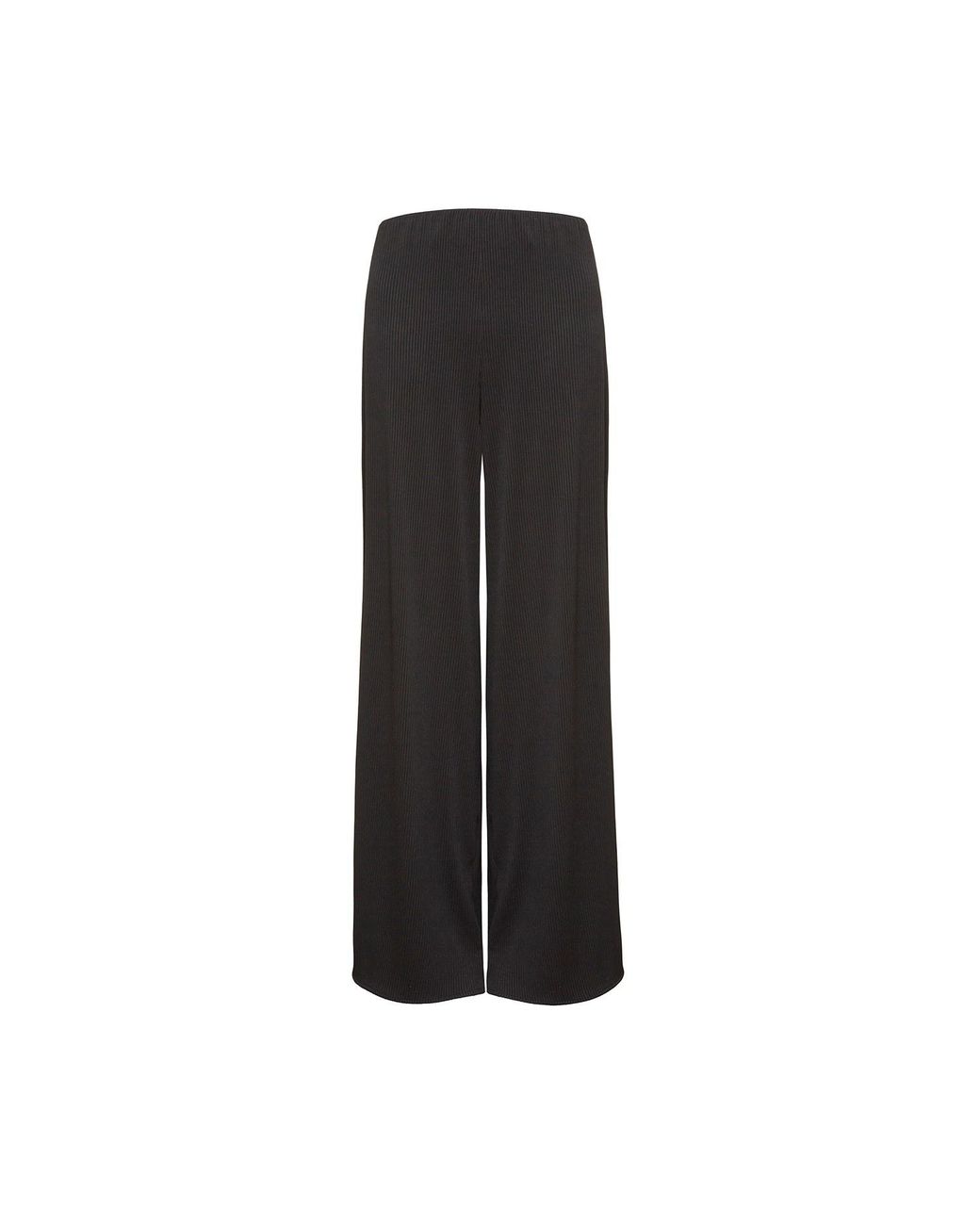 Audrey Vallens Black Palazzo Rib Pants