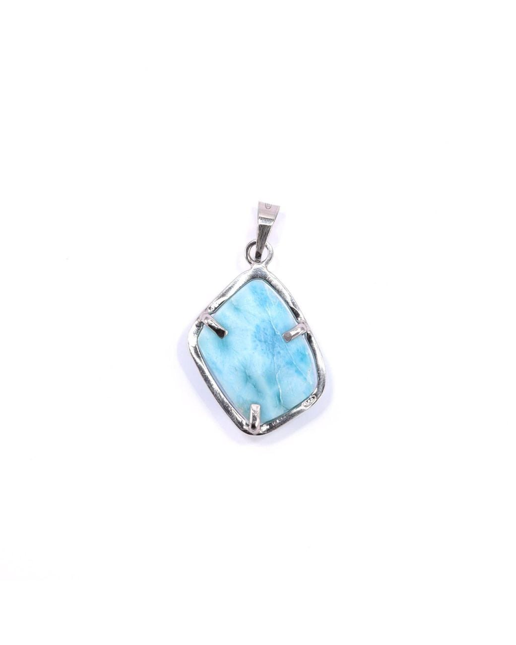 Mineralgems•Studio Blue Ocean Larimar Pendant With Sterling Chain