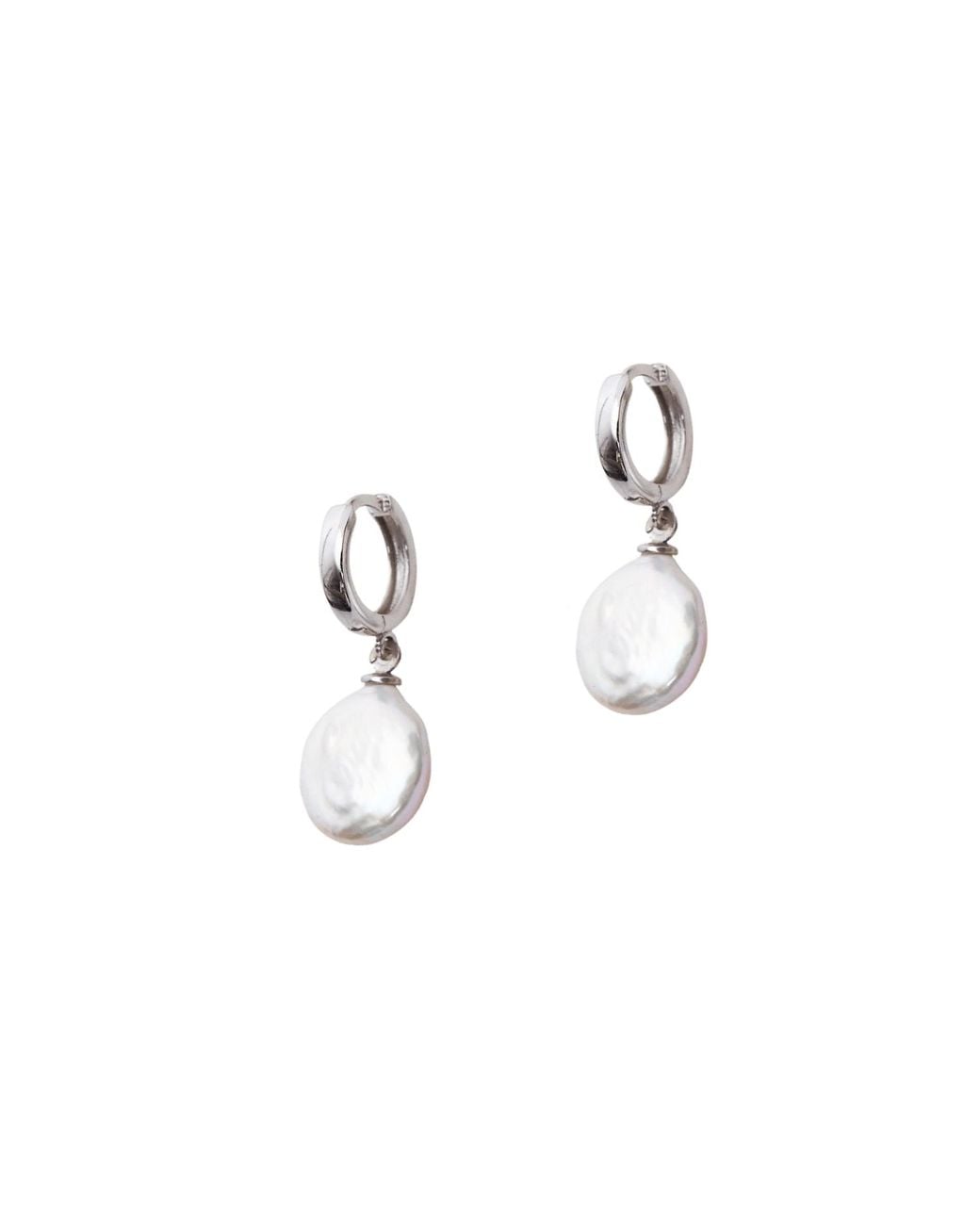 Spero London Metallic Treated Freshwater Cultured Drop Baroque Pearl Earrings Sterling