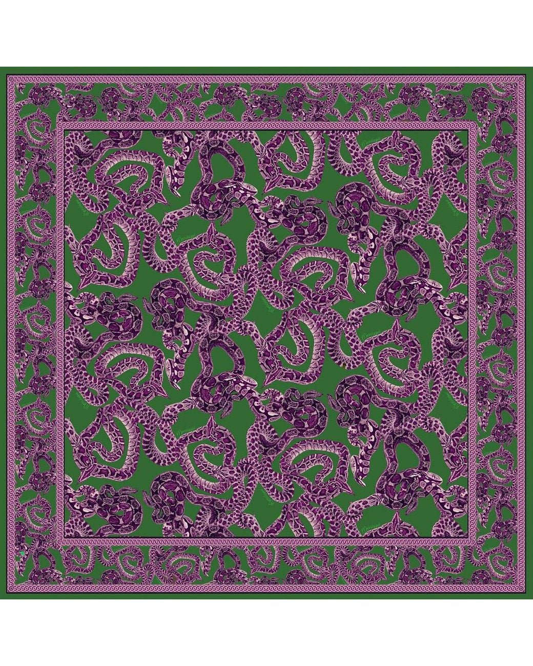 Monzlapur New York Purple Small Silk Snake Scarf