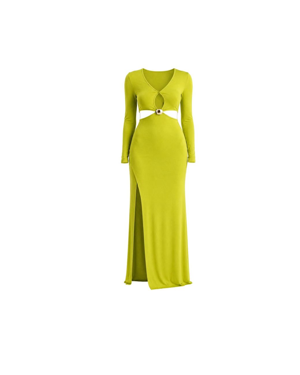 Maison De Gala Yellow Celeste Lime Maxi Dress