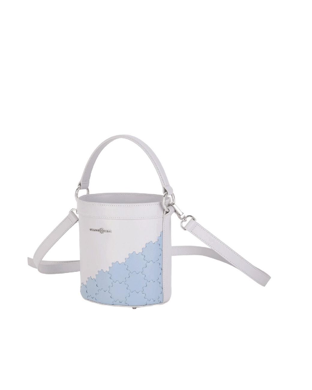 Orange Cube White Quilted Impressions Bucket Bag