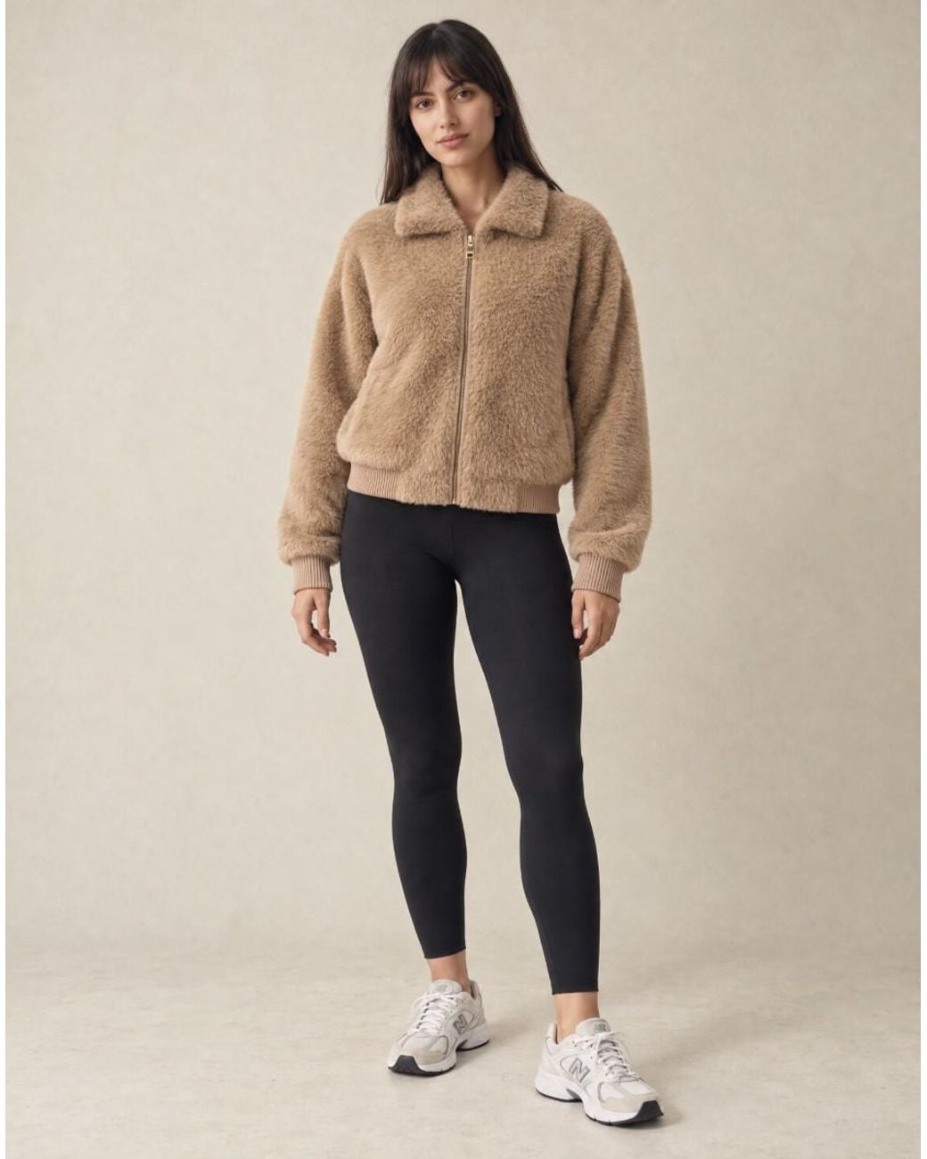 ROAV Brown Soft Camel Zip Bomber Jacket