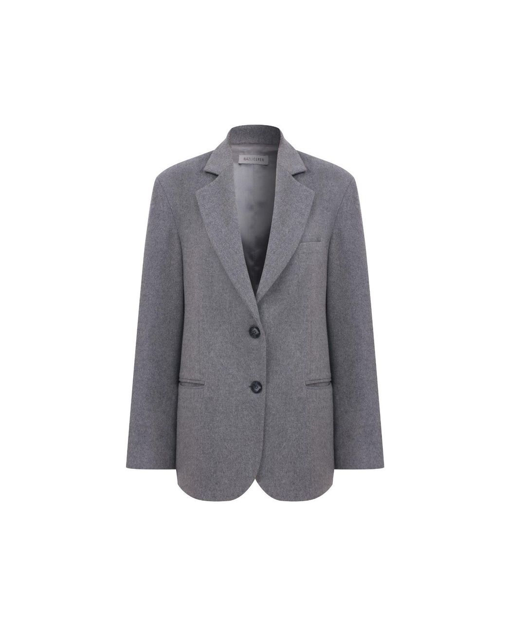 NAZLI CEREN Gray Boxy Wool Blazer