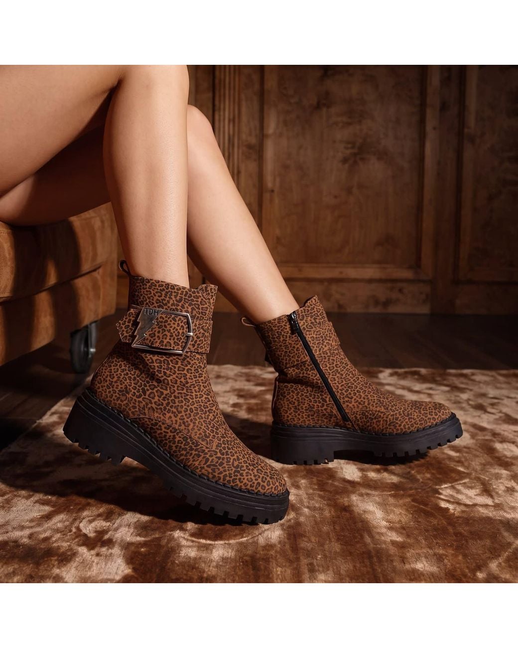 Terry De Havilland Brown Festival Animal Print Boot